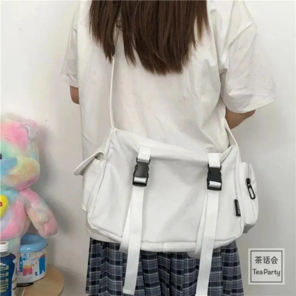 Canvas Crossbody Bags for Women Youth Men Fashion Casual Large Capacity Handbags Shoulder Bags Solid Color Ladies Messenger Bag - Image 3