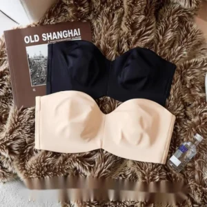 Large Size Ultra-thin Seamless Strapless Bra Women's Large Chest Anti Sagging Comfortable Brassier Daily Breathable Lingerie