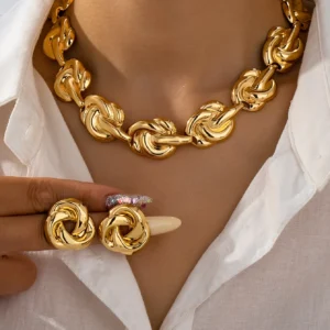 Elegant and Versatile Summer Luxury High-End Women's Metal Jewelry Set
