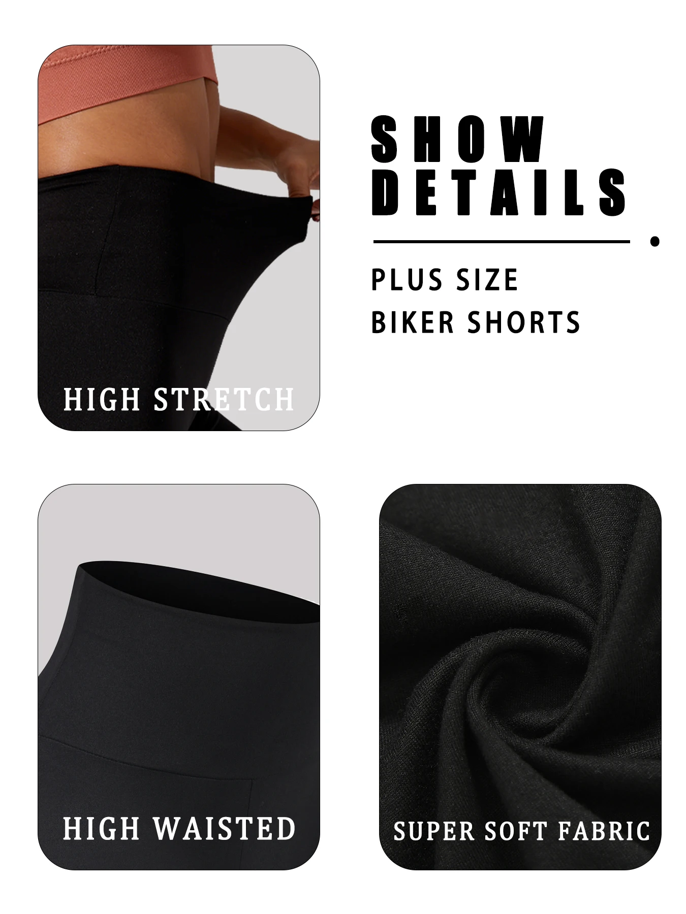 2 Pack Plus Size Biker Shorts for Women High Waisted Super Soft Workout Yoga Athletic Shorts Running - Image 4