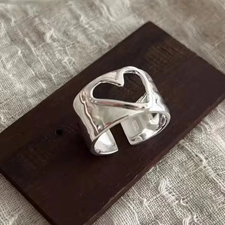 VENTFILLE 925 Sterling Silver Wave Ring – Adjustable Irregular Golden Stackable Band - Image 51