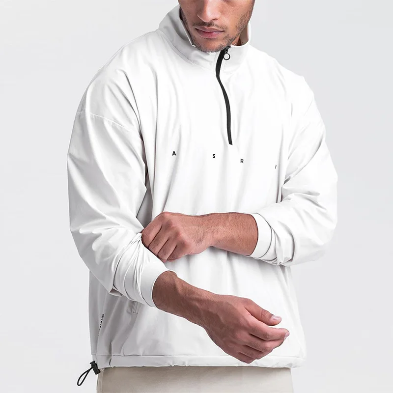 Men 2-Piece Activewear Set Half-Zip Pullover 2-in-1 Shorts Quick Dry Water Repellent Drop Shoulder Workout Running Tracksuit - Image 2