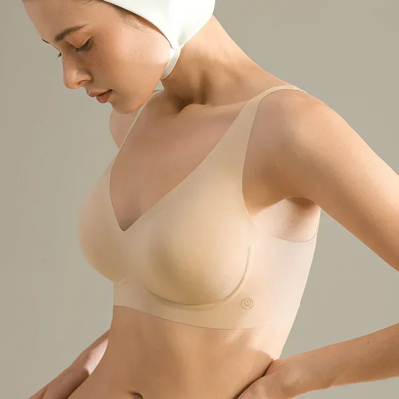 SUJIIN Sexy Seamless Wireless Bras for Women Push Up Padded Soft Support Invisible Lift V Neck Bralette Smooth Bra Female MX208 - Image 12