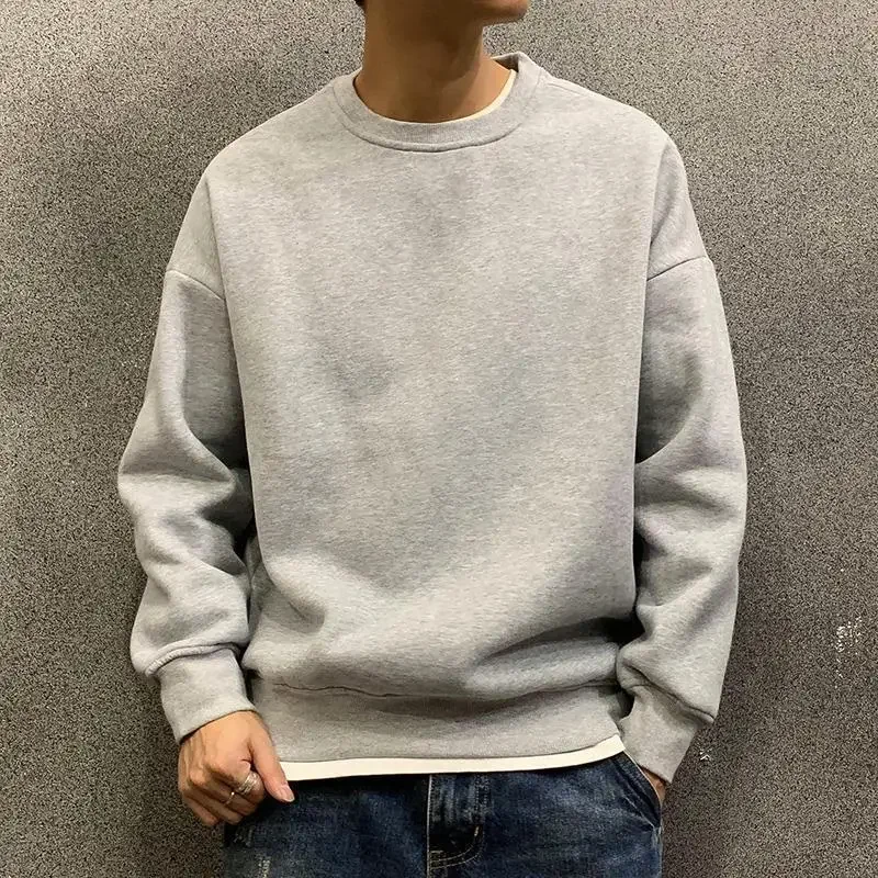 Sweatshirts For Man Fleeced Green Men's Clothing Hooded Hoodies Solid Simple Elegant Hot Offers Sweat Shirt Welcome Deal Cheap - Image 6