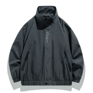 Spring Autumn New Baseball Collar Short Loose Solid Color Jacket Men Business Casual Thin Coat Trend Windbreaker Zipper Jacket
