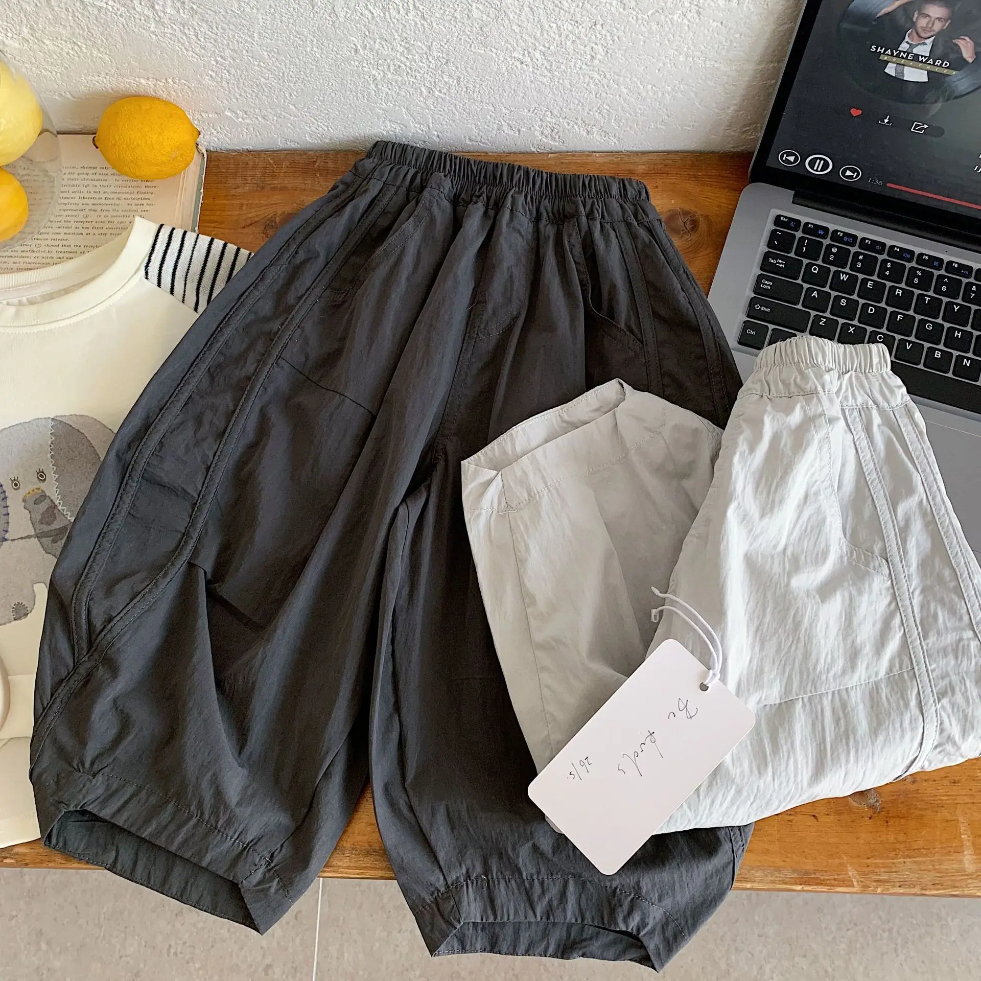 Boys' Fashion Pants Children's Loose Casual Clothing Boys' Solid Color Spring and Summer Pants Kid's Cotton Pants - Image 5