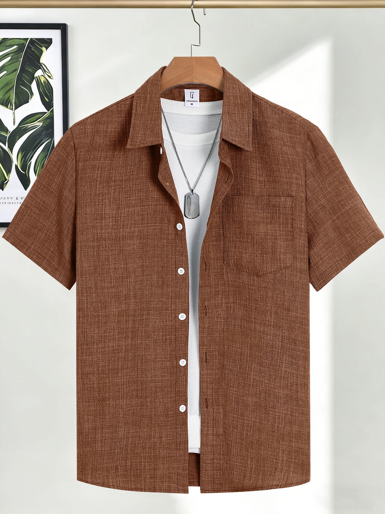 Men's Casual Linen Short Sleeve Shirts Drip Outfits Man Outfit Set Designer Cheap Clothing Summer Tops For Man - Image 10