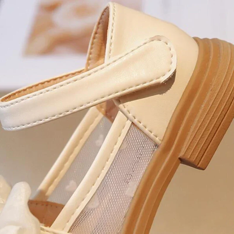 Size 23-35 Children Flat Shoes Lace Girls Princess Shoes with Bow Spring Autumn Summer Wedding Small Leather Shoes - Image 6