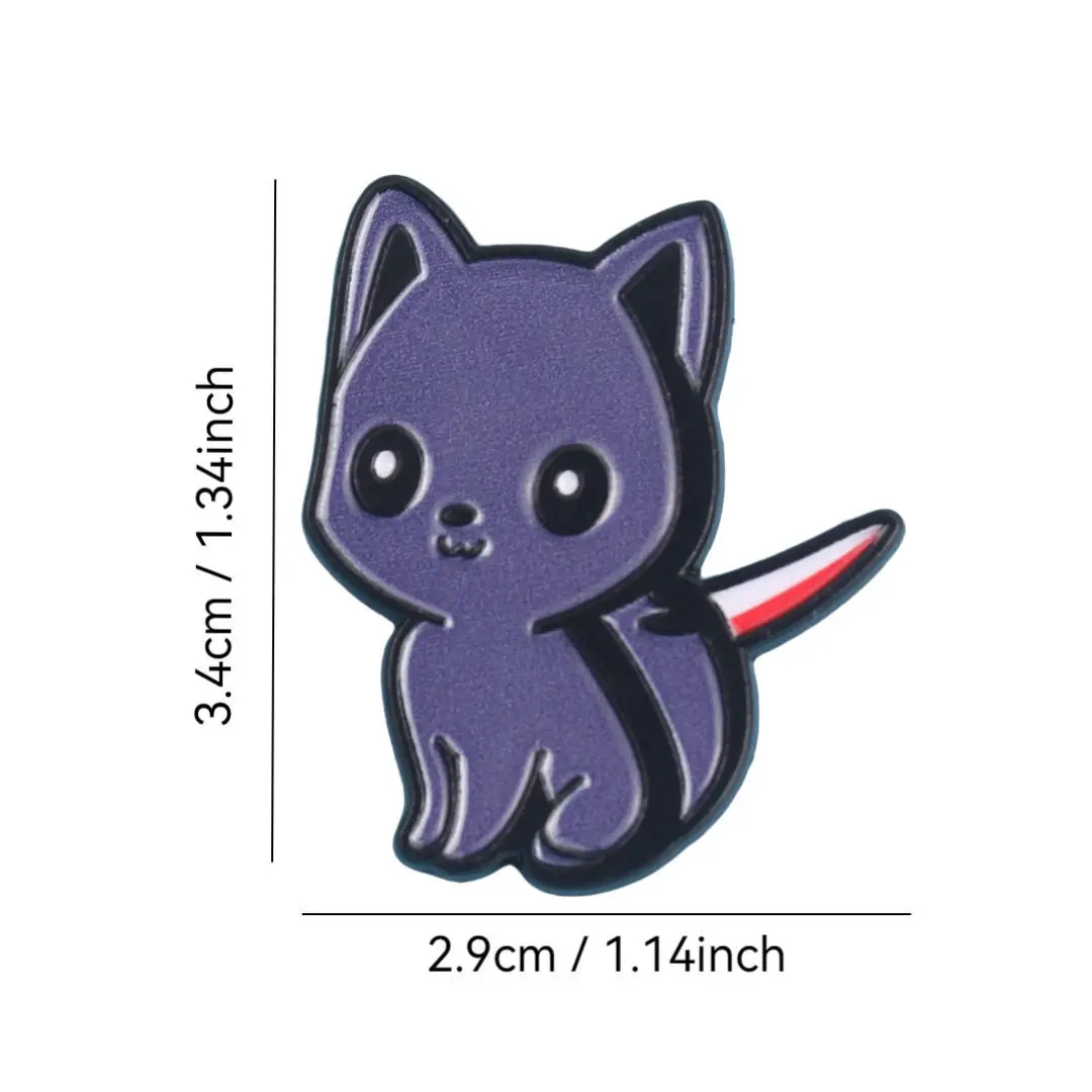 Cute and Quirky Cat Brooches: Dark and Whimsical Metal Pins for Clothing, Bags, and Unique Accessories - Image 23