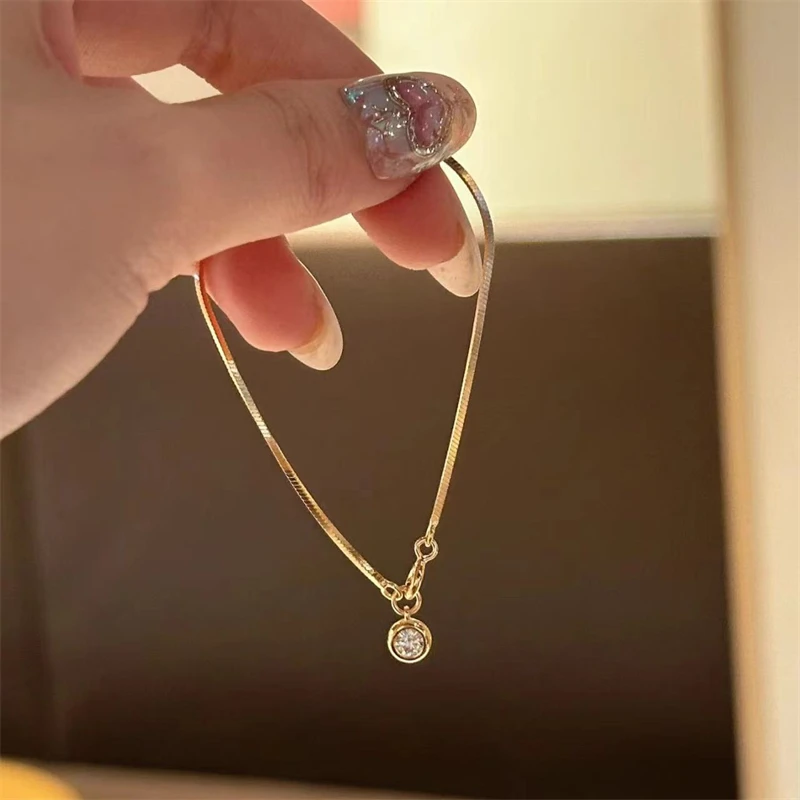 Luxury Zircon Flower Bracelets New High-End Minimalist Zircon Floral Charm Blade Chain Women’s Bracelet Party Jewelry Gift - Image 4