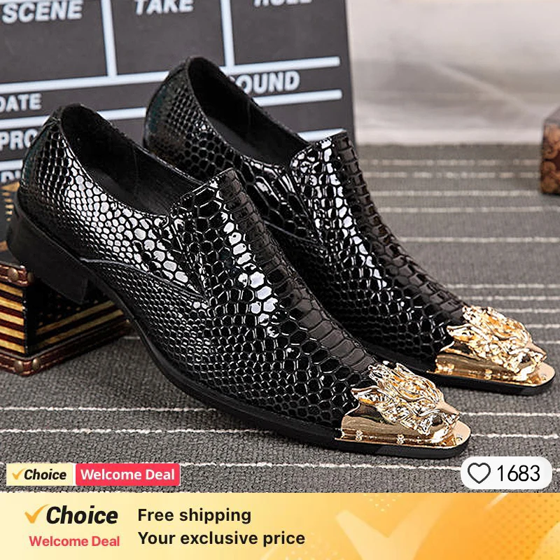 Summer business suit men's shoes black glossy leather shoes leading pointed party trend wedding shoes. - Image 13