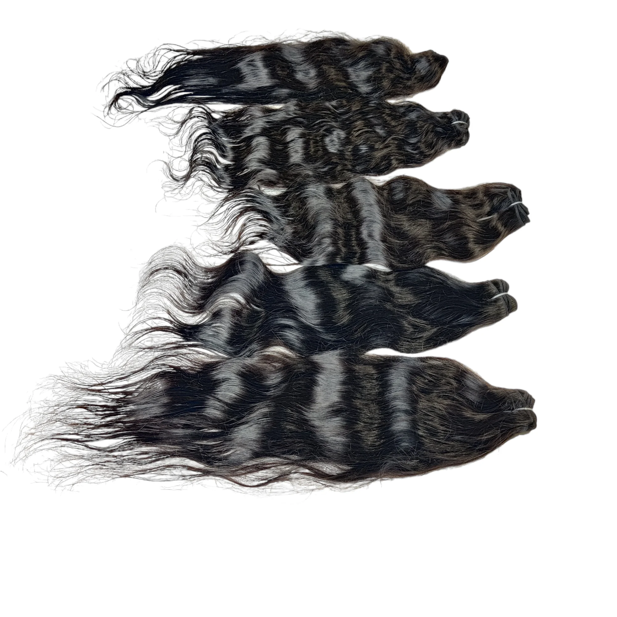 Unprocessed Indian Natural Color Super Wave Human Hair Bundles with Lace Frontal - Image 4