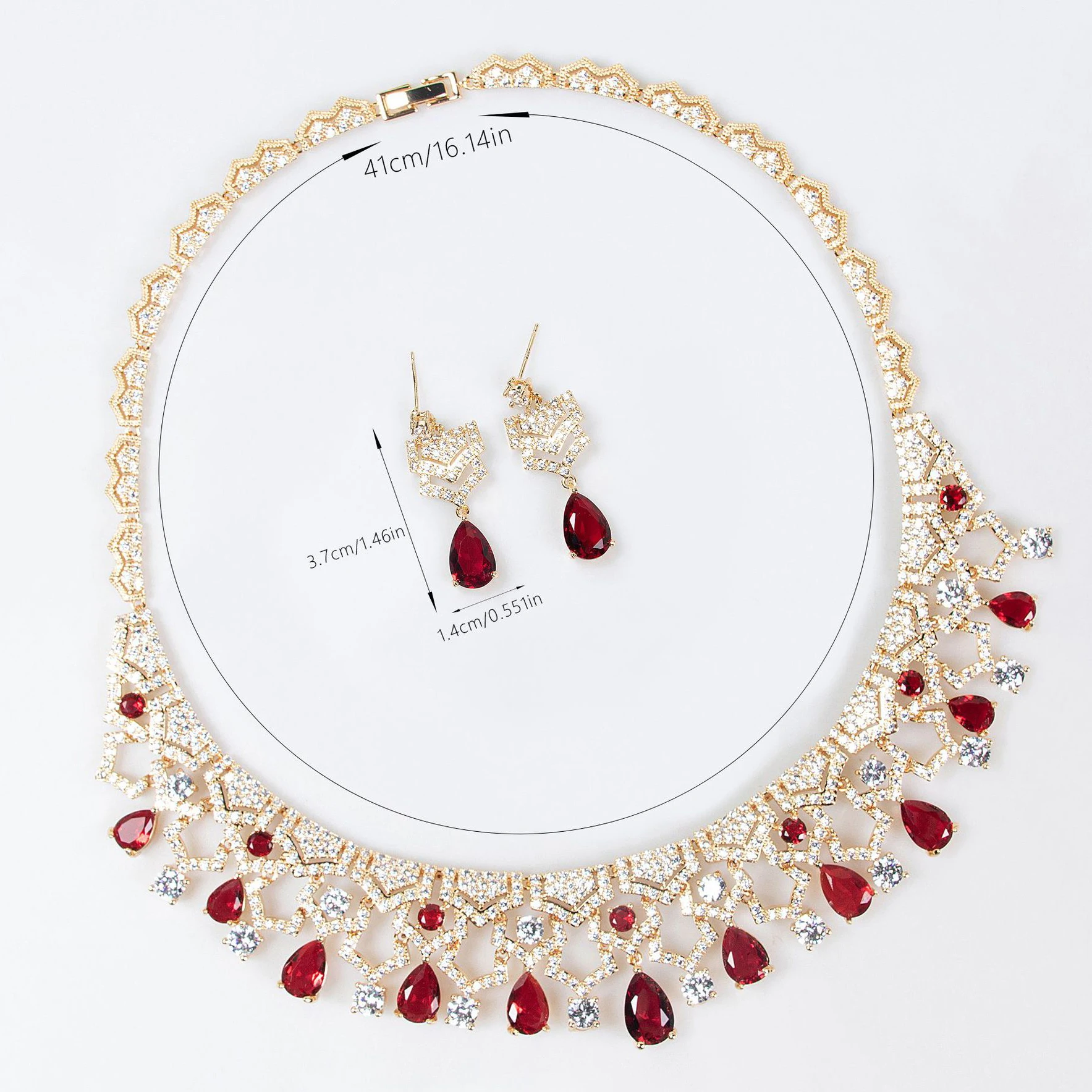 Exquisite Appeal Women High Jewelry Set 2 Piece Necklace Earrings Dress Accessories for Festive Wedding Prom Host Gift M-280 - Image 5
