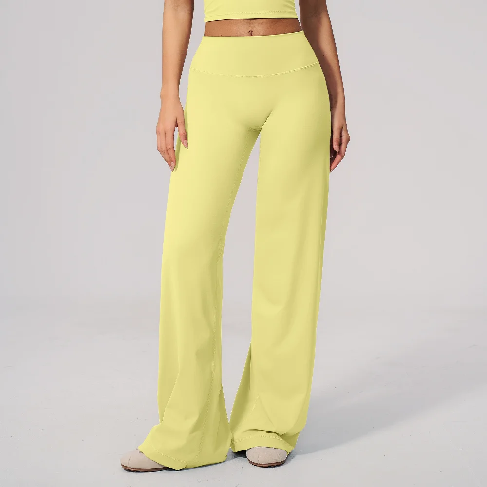 Summer Yoga Pants Women's High Waist Sports Flared Pants Fitness Wide-Leg Pants Athletic Wear Running Workout Flared Trousers - Image 2