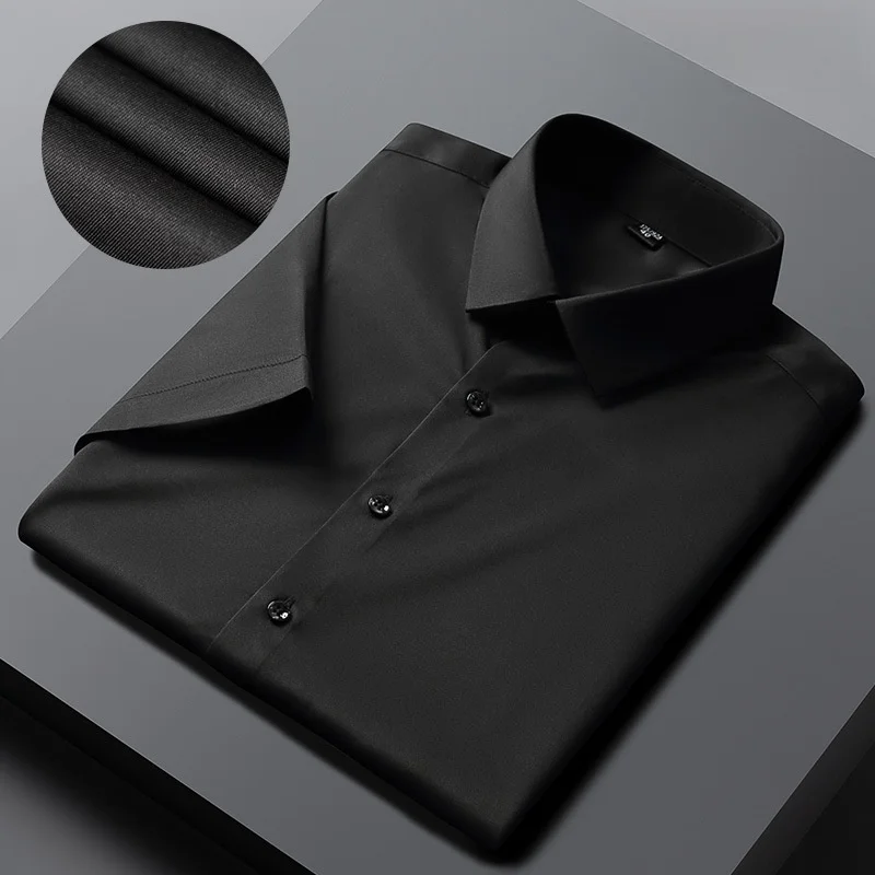 Men Shirts Short Sleeves Dress Shirts For Men Slim Fit Camisa Social Business Blouse White Office Shirt Men's Clothing S-4XL - Image 5