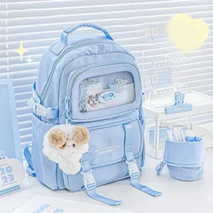 Cream Style Backpack for High School Girls with High Looks and Large Capacity Backpack Computer Bag