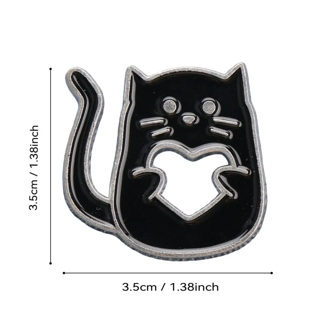 Cute and Quirky Cat Brooches: Dark and Whimsical Metal Pins for Clothing, Bags, and Unique Accessories - Image 26