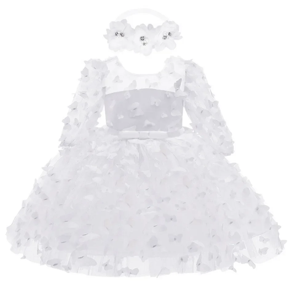 Kids Girl Princess Dress Toddler Long Sleeve Birthday Party Costume Butterfly Design Baby Girl Dress Summer Gauze Children Dress - Image 6