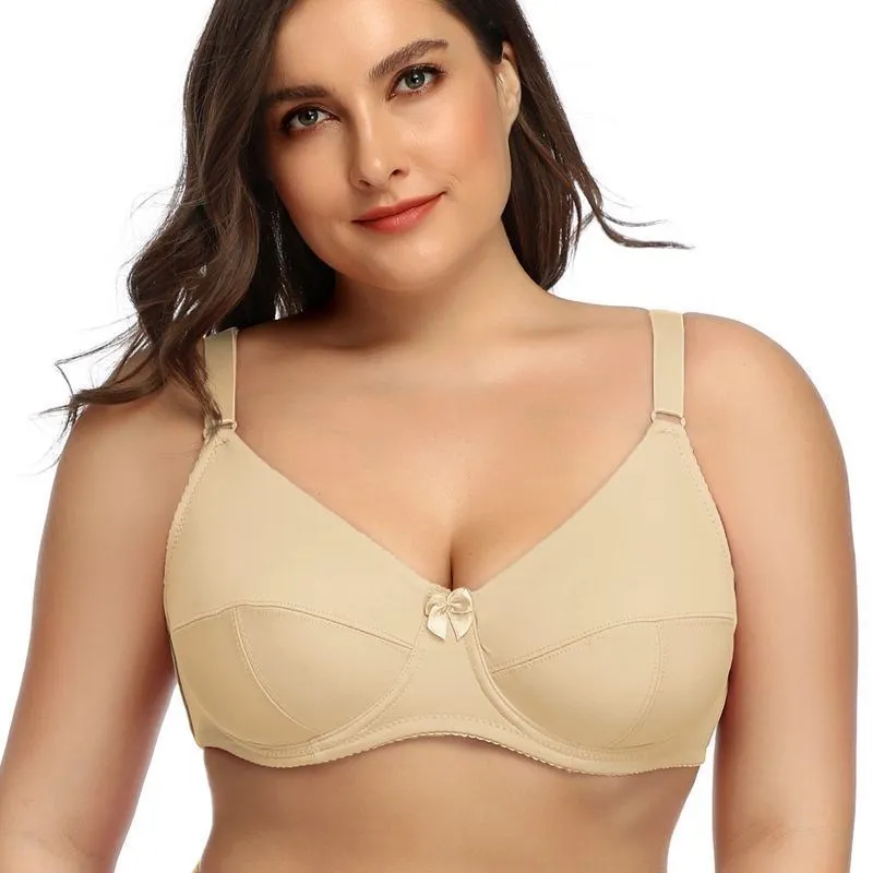 BEAUWEAR Plus Size Bras for Women Underwire Bra No Pad Thin Unlined Lingerie Plain Underwear Cup C D E F - Image 9