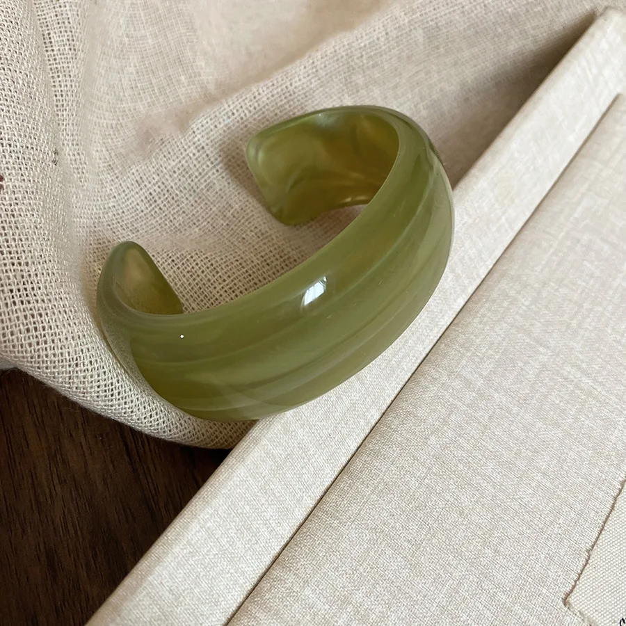 Acrylic Shiny Face Smudge Open Bangle for Women Light Luxury High-end Bangles Minimalist Elegant Trendy Jewelry Travel K - Image 16