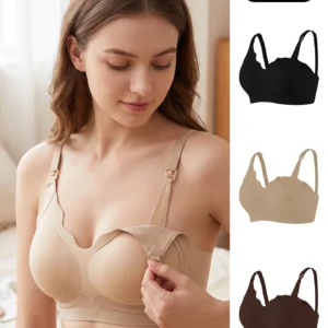 3 Pcs New Style Nursing Bra With a Chest Opening And Comfortable Button Closure, Suitable For Breastfeeding During Pregnancy