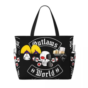 Outlaws Mc Support Beach Tote Bag Sport Gym Yoga Duffle Large Tote Bag Women Travel Bag Fitness bag