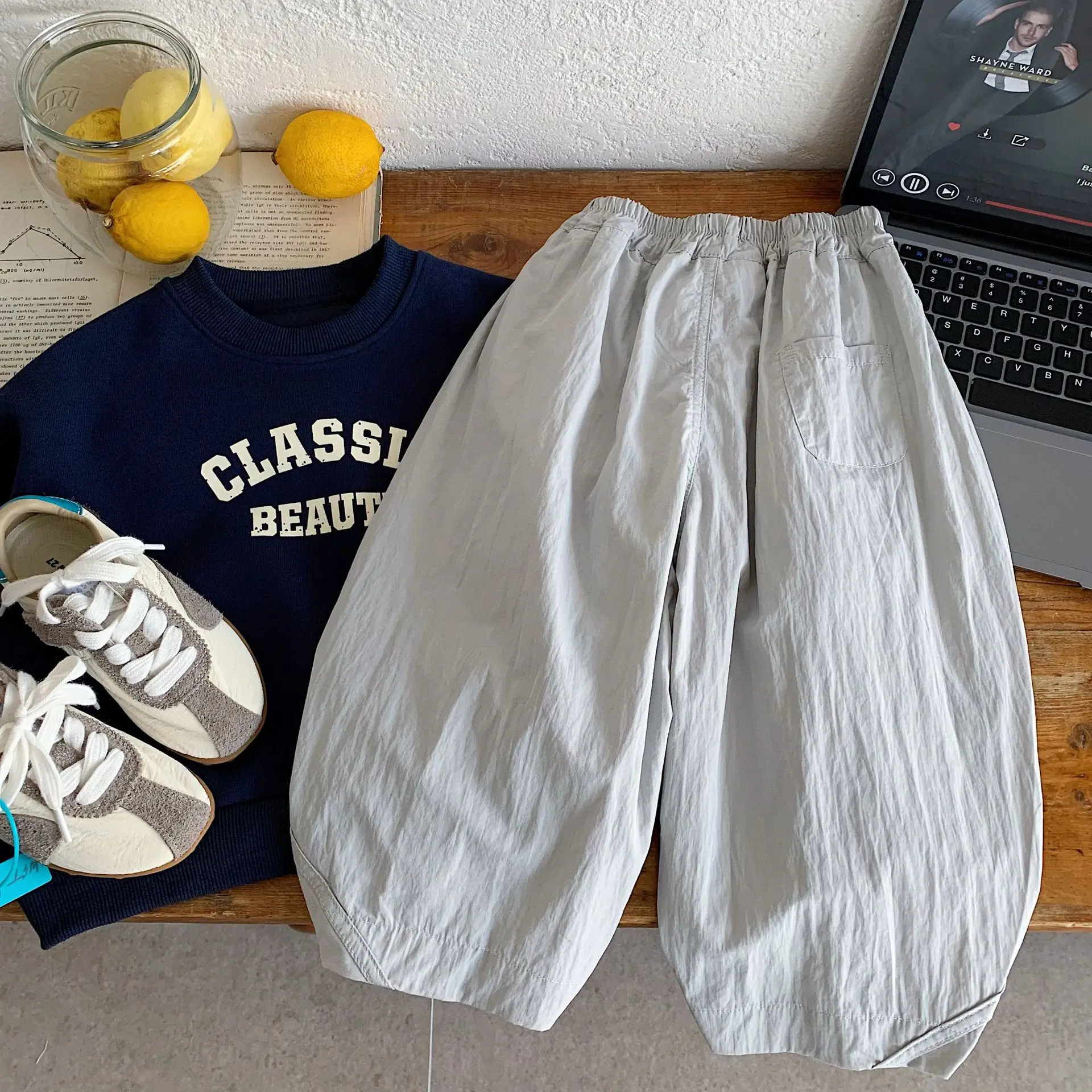Boys' Fashion Pants Children's Loose Casual Clothing Boys' Solid Color Spring and Summer Pants Kid's Cotton Pants - Image 2