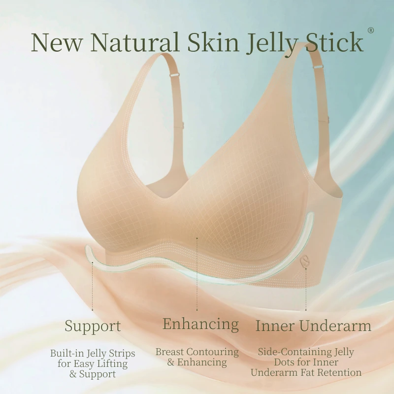 SUJIIN Sexy Seamless Wireless Bras for Women Push Up Padded Soft Support Invisible Lift V Neck Bralette Smooth Bra Female MX208 - Image 5