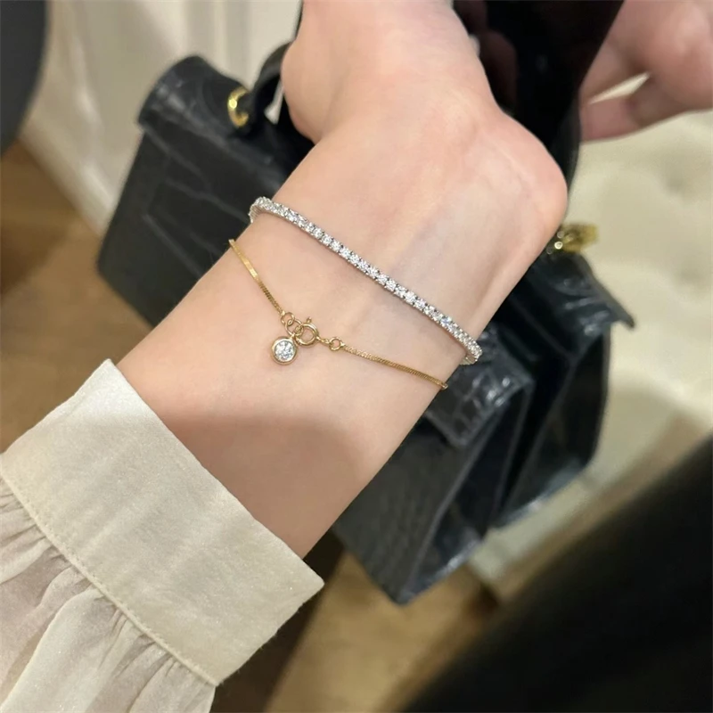 Luxury Zircon Flower Bracelets New High-End Minimalist Zircon Floral Charm Blade Chain Women’s Bracelet Party Jewelry Gift - Image 5