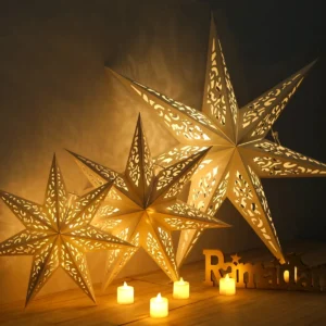 30-75cm Hollow Star Hanging Pendant Eid Mubarak Ramadan Decor 2025 Christmas Decor For Home Islamic Muslim Party Ramadan Kareem