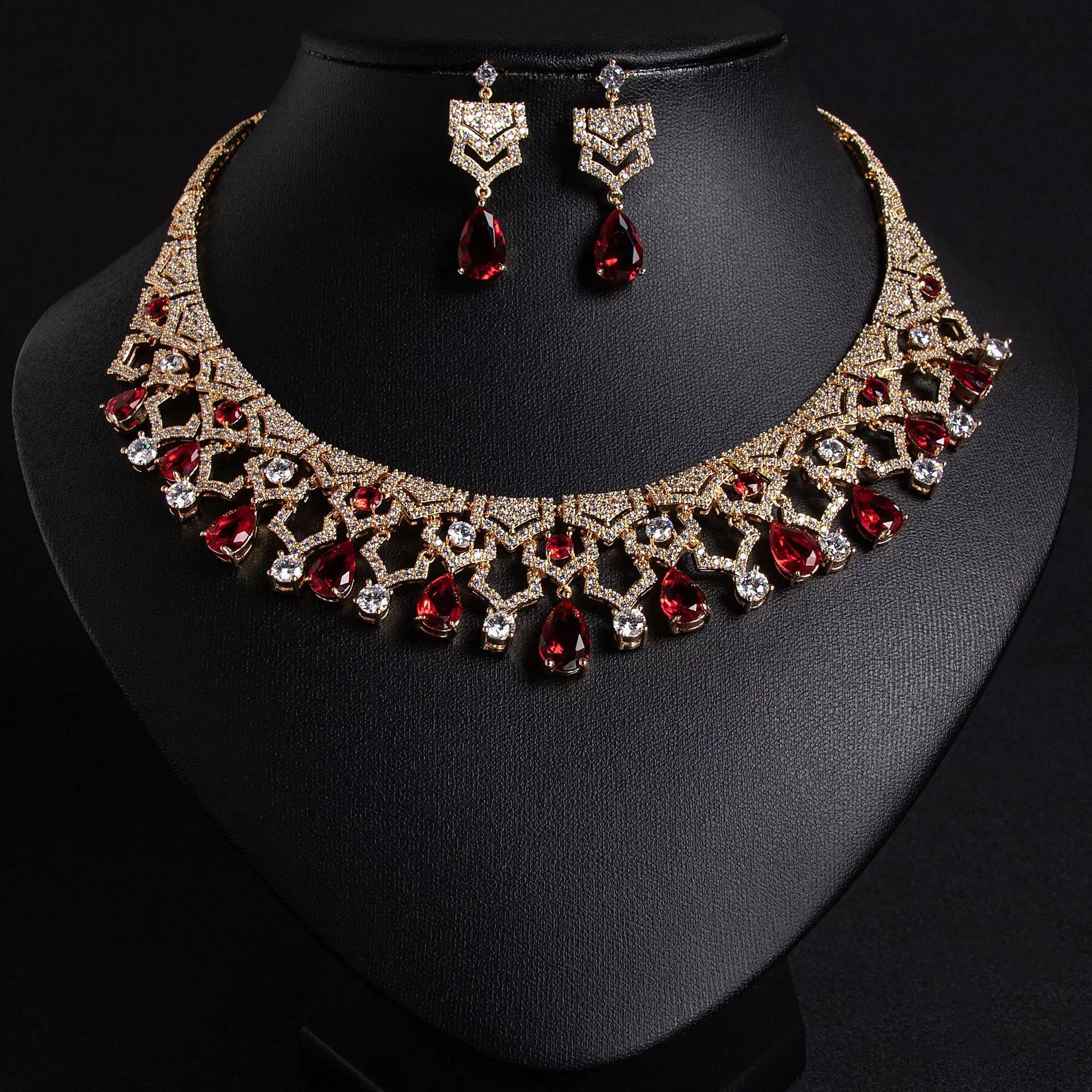 Exquisite Appeal Women High Jewelry Set 2 Piece Necklace Earrings Dress Accessories for Festive Wedding Prom Host Gift M-280 - Image 4