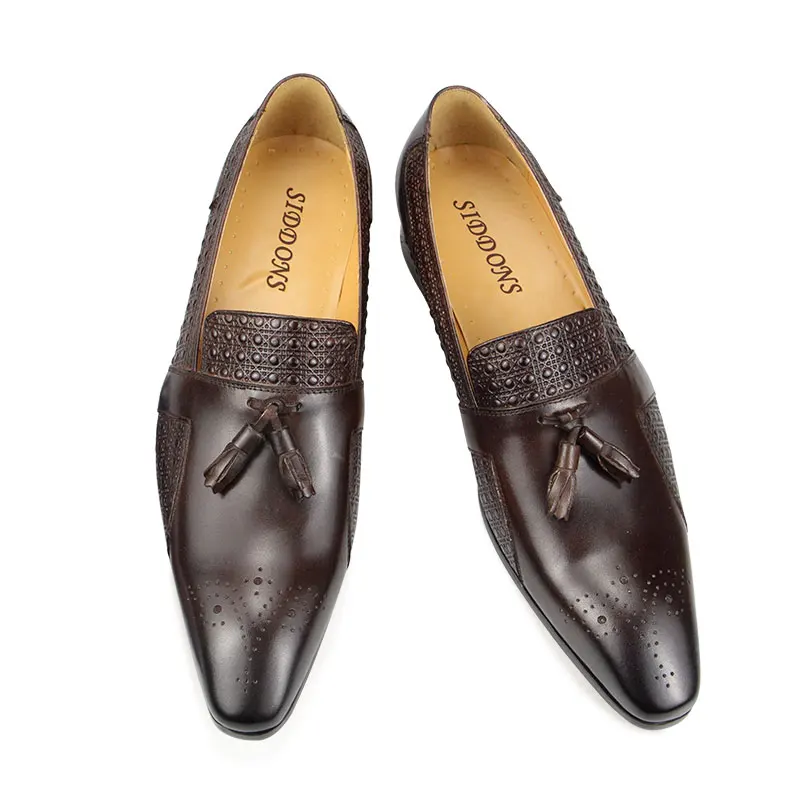 New Leather Casual Shoes Mens Summer One-Step Loafers Dress Wedding Leather Luxury Groom Wedding Men Italian Style Oxford Shoes - Image 3
