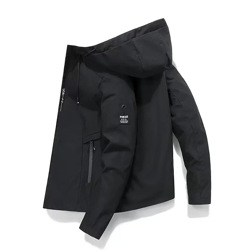 2025 Spring Autumn New Men's Windproof Sunscreen Windbreaker Zipper Casual High Quality Hooded Baseball Outdoor Sports Jacket - Image 2