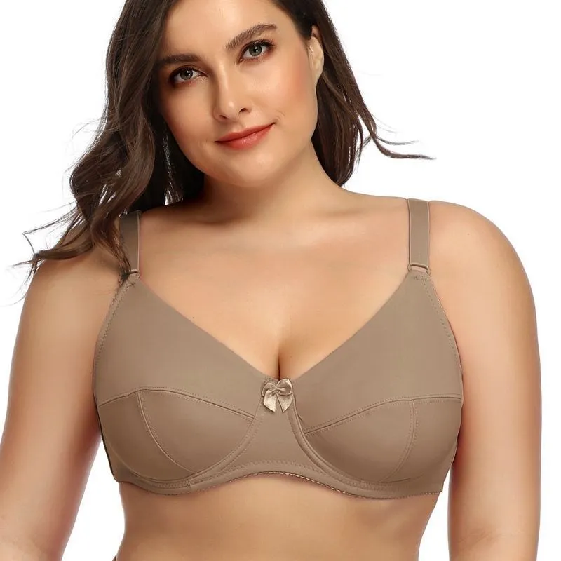 BEAUWEAR Plus Size Bras for Women Underwire Bra No Pad Thin Unlined Lingerie Plain Underwear Cup C D E F - Image 8