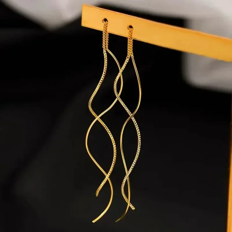 New Minimalist Long Wavy Fringe Earrings New Women Fashionable Hanging Earrings High-End Jewelry Minimalist Accessories Gifts - Image 11