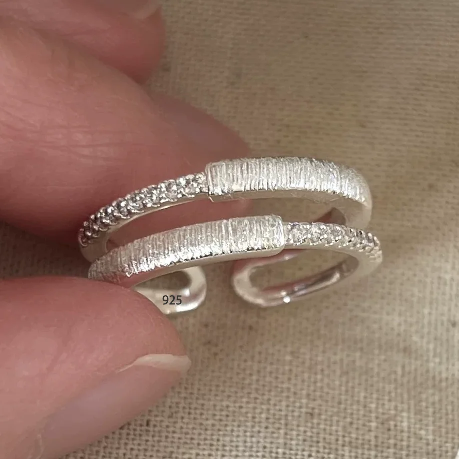 VENTFILLE 925 Sterling Silver Wave Ring – Adjustable Irregular Golden Stackable Band - Image 56