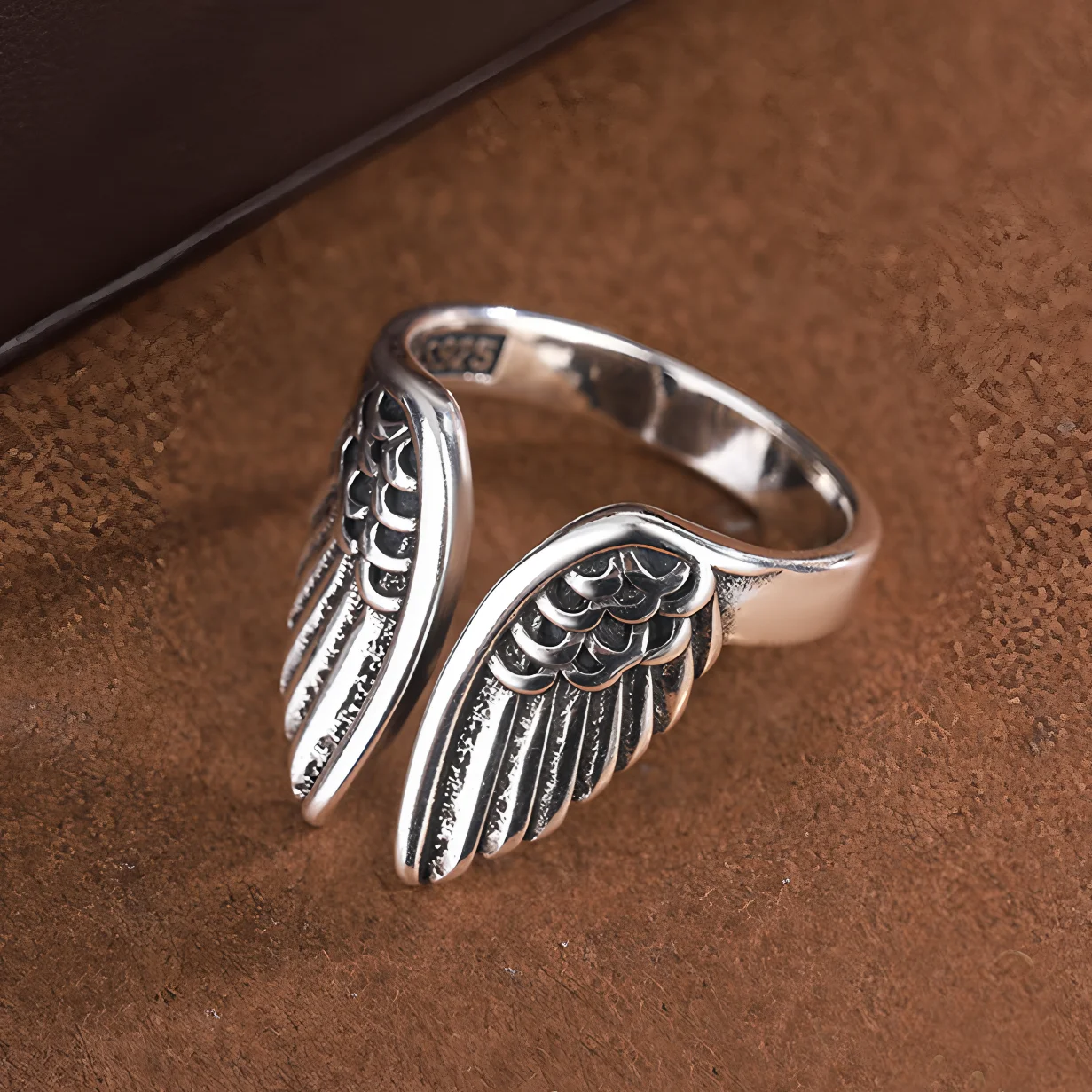 VENTFILLE 925 Sterling Silver Wave Ring – Adjustable Irregular Golden Stackable Band - Image 9