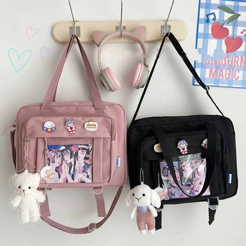 Korean Women's Messenger Bag Simple Multifunctional Female College Student Style Large Capacity Portable One Shoulder Diagonal - Image 2