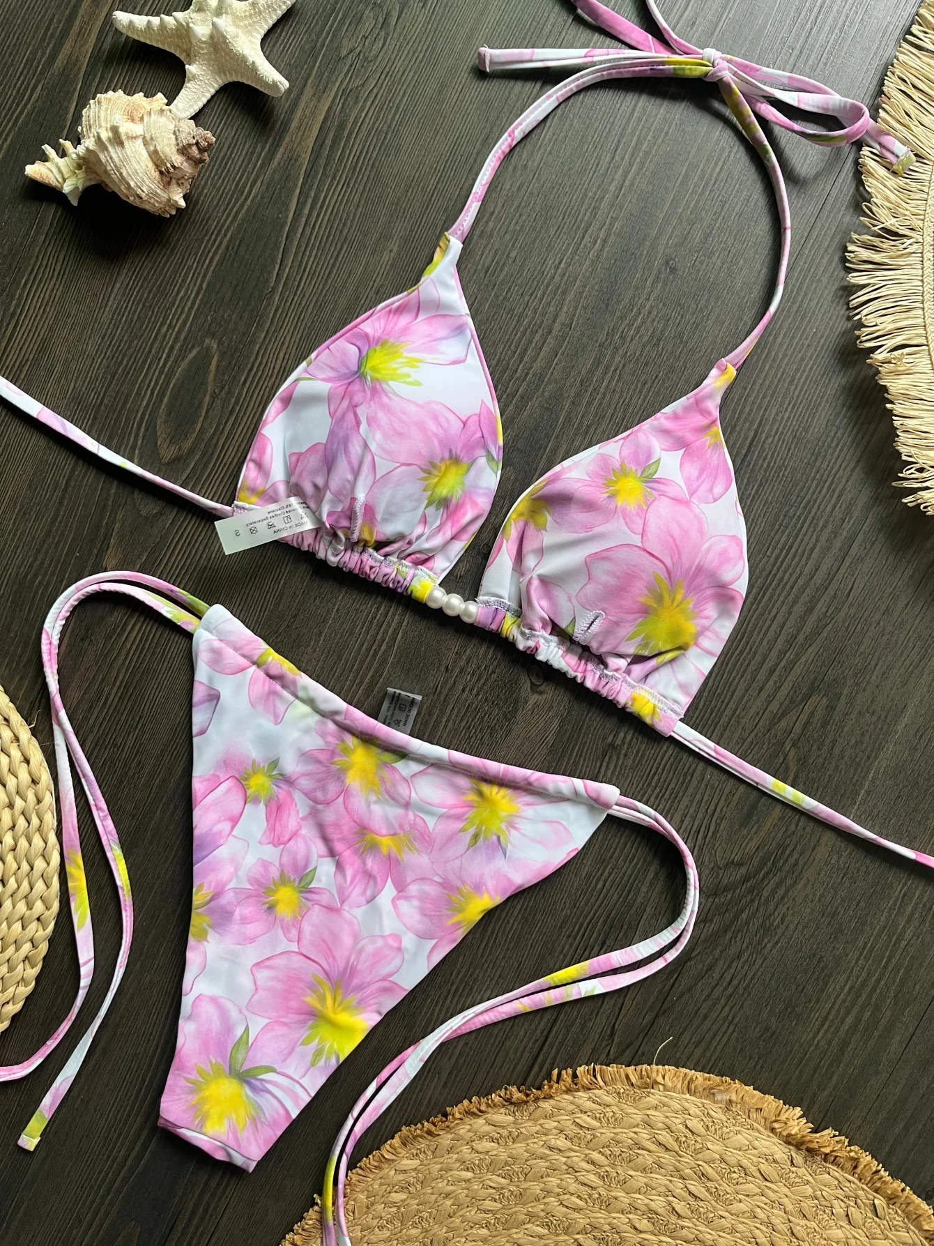 Micro Bikini 2026 Swimwear Women Swimsuit Sexy luxury Brazilian Bikini Set Halter Print Biquini Push Up Pearl Beachwear Female - Image 3
