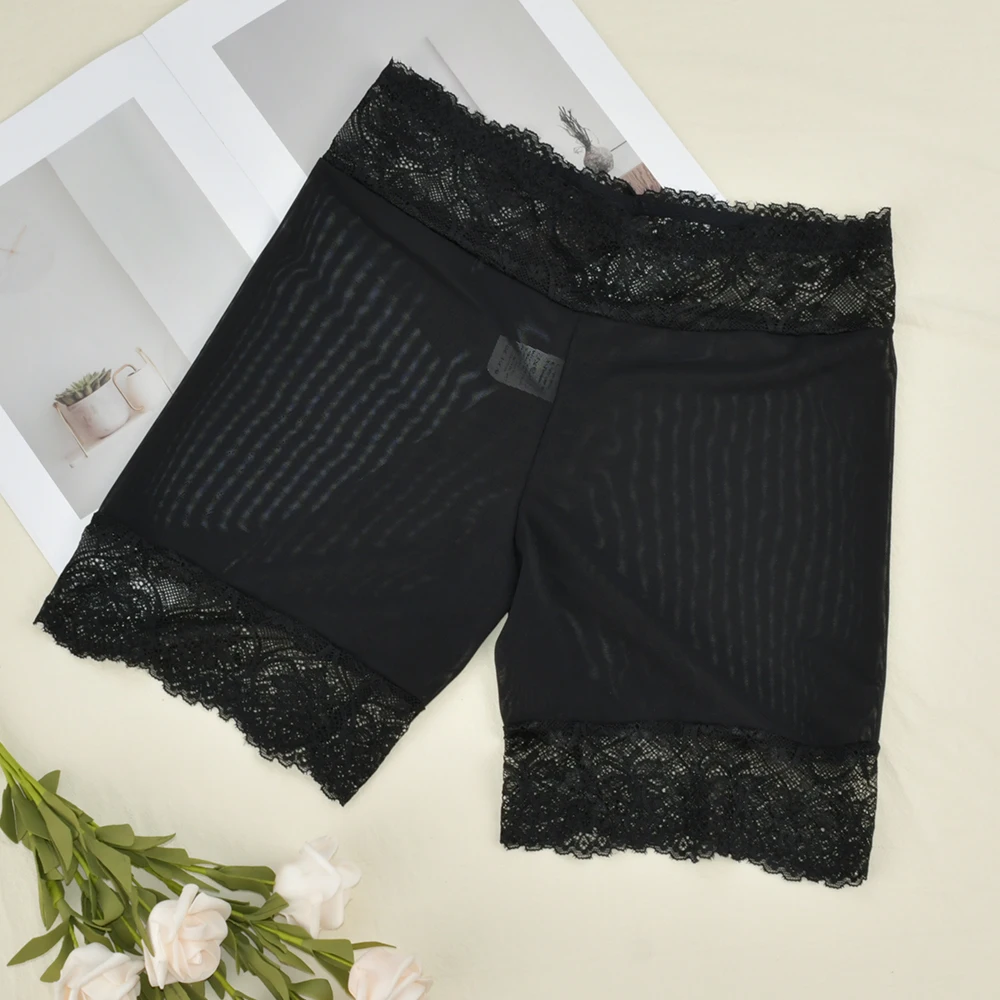 1PC Sheer Women's Safety Pants Summer Lightweight Lace Mesh Under Sexy High Waist Shorts Plus Size No Trace Seductive Leggings - Image 7