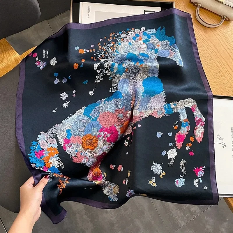 100% Mulberry Silk Bandana Headband Women's Triangle Headscarf Hair Bands Spring Summer Girl Fashion Decoration Ties Hair Scarf - Image 5