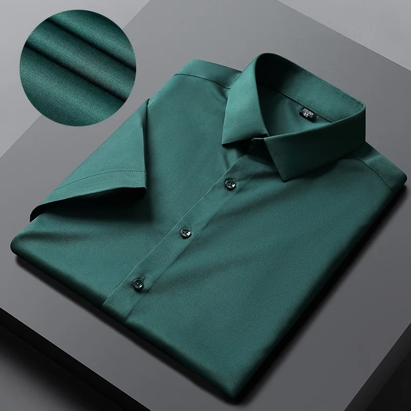 Men Shirts Short Sleeves Dress Shirts For Men Slim Fit Camisa Social Business Blouse White Office Shirt Men's Clothing S-4XL - Image 9