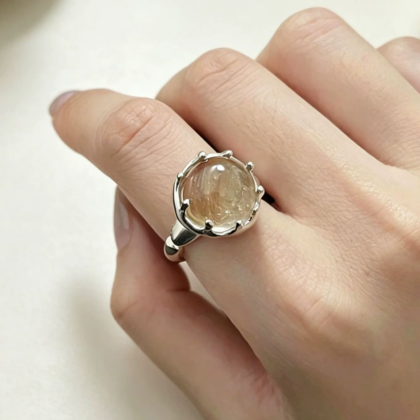 VENTFILLE 925 Sterling Silver Wave Ring – Adjustable Irregular Golden Stackable Band - Image 50