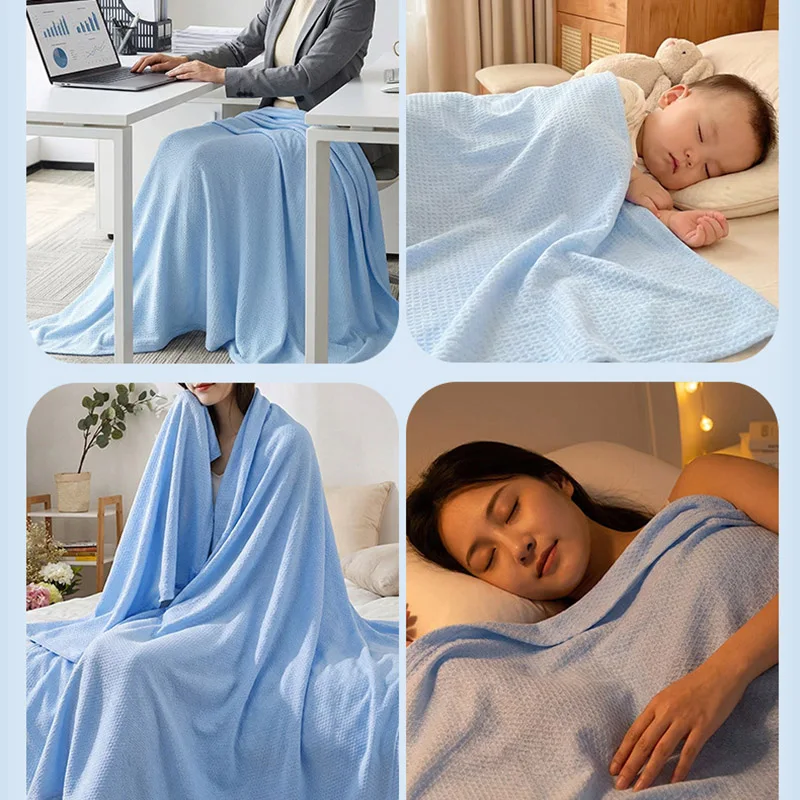 100% Bamboo Fiber Thin Summer Blanket Soft Breathable Sofa Bed Cooling Blanket for Adults Kids Lightweight Air Conditioner Quilt - Image 6