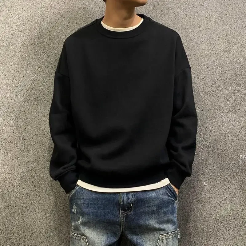 Sweatshirts For Man Fleeced Green Men's Clothing Hooded Hoodies Solid Simple Elegant Hot Offers Sweat Shirt Welcome Deal Cheap - Image 5