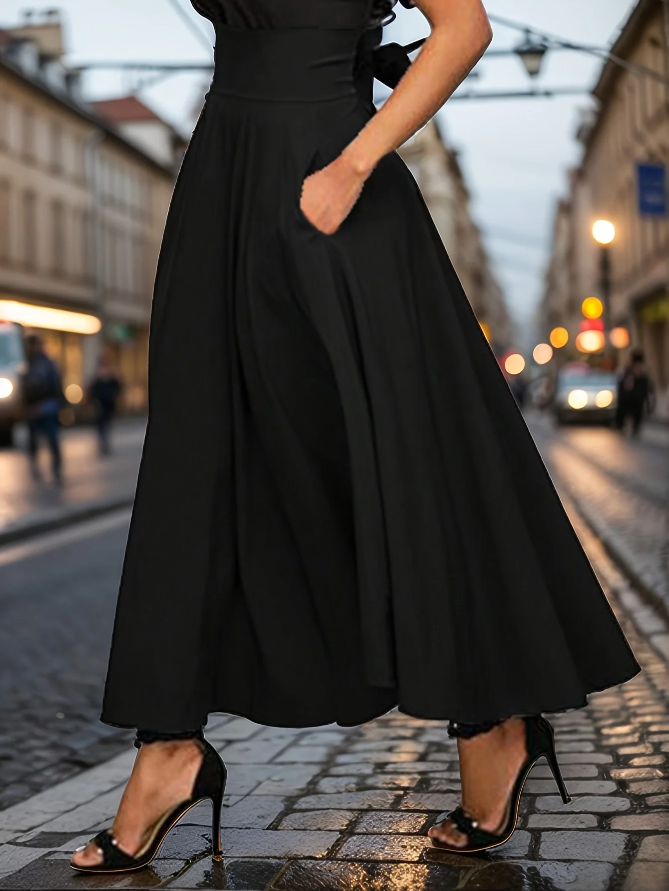 New In Dresses Solid Color A-line Skirts for Woman Clothing High Elastic Waist Long Skirt Women With Bow Elegant Women's Skirts - Image 10