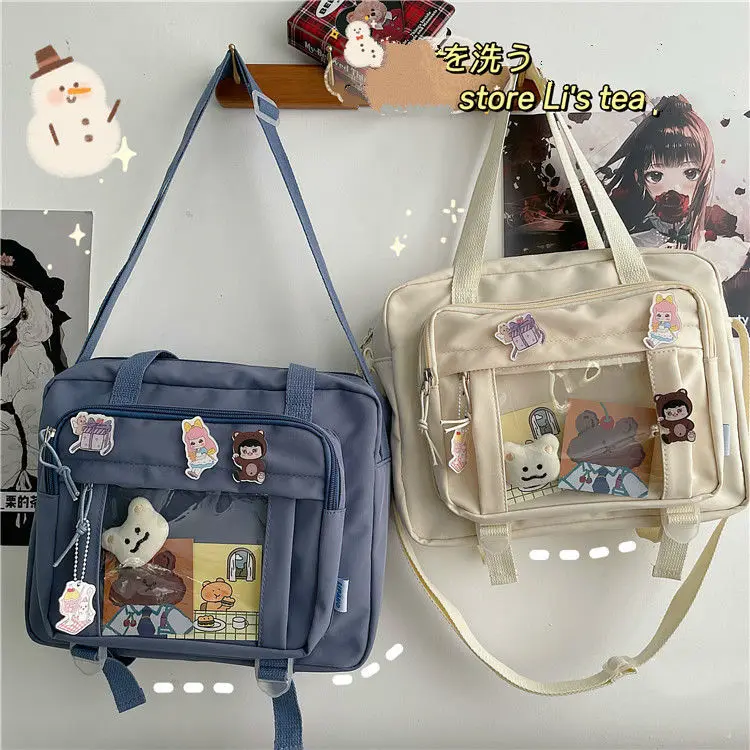 Korean Women's Messenger Bag Simple Multifunctional Female College Student Style Large Capacity Portable One Shoulder Diagonal - Image 17