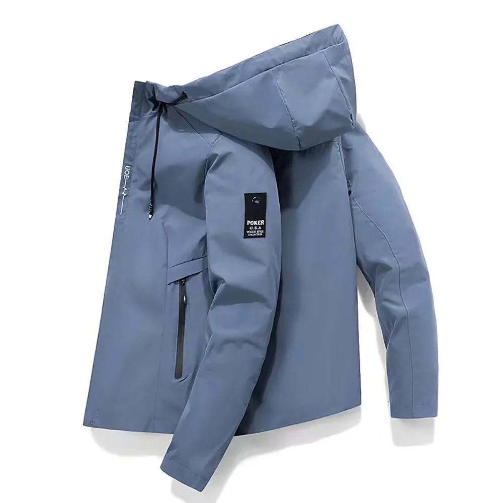 2025 Spring Autumn New Men's Windproof Sunscreen Windbreaker Zipper Casual High Quality Hooded Baseball Outdoor Sports Jacket