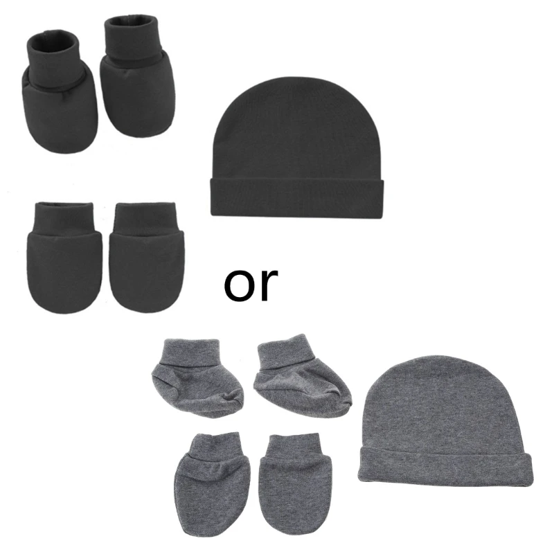 Baby Anti Scratching Soft Cotton Gloves+Hat+Foot Cover Set Newborn Mittens Socks Beanies Cap Kit for Infants Shower Gifts H3CD - Image 10