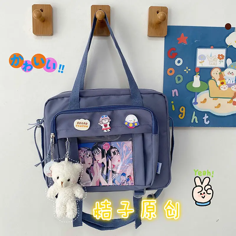 Korean Women's Messenger Bag Simple Multifunctional Female College Student Style Large Capacity Portable One Shoulder Diagonal - Image 13